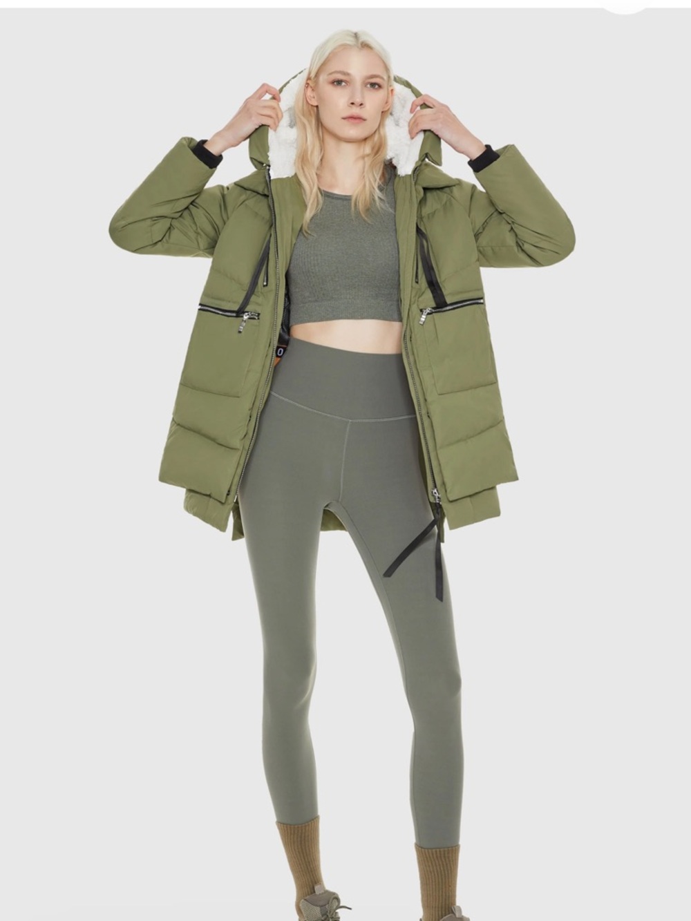 Orolay 092 Universe Women's Thickened Down Jacket in Green